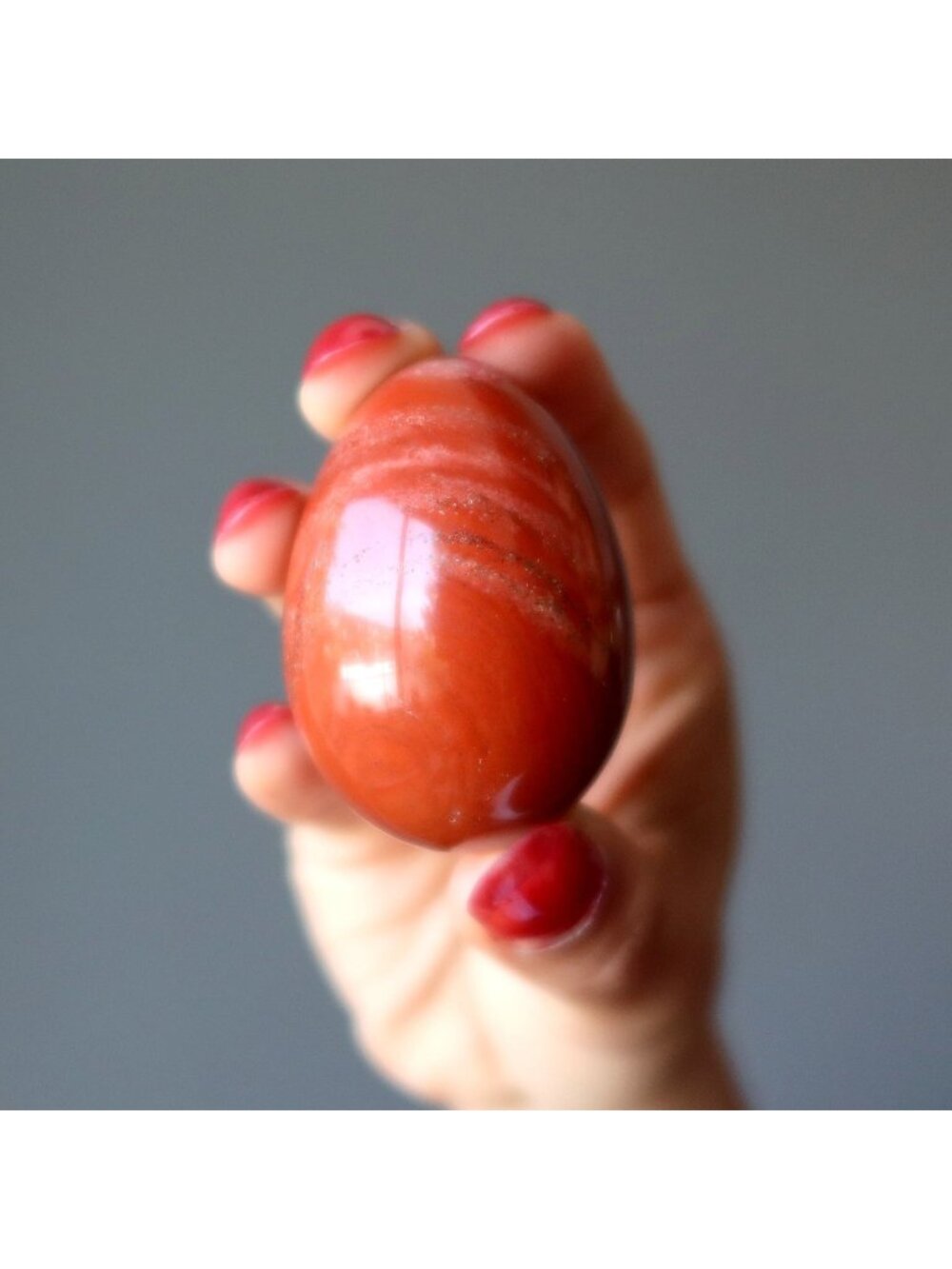 Red Jasper Egg Bright Ideas and Visions Brewing Crystal Healing Stone Decor Gift
